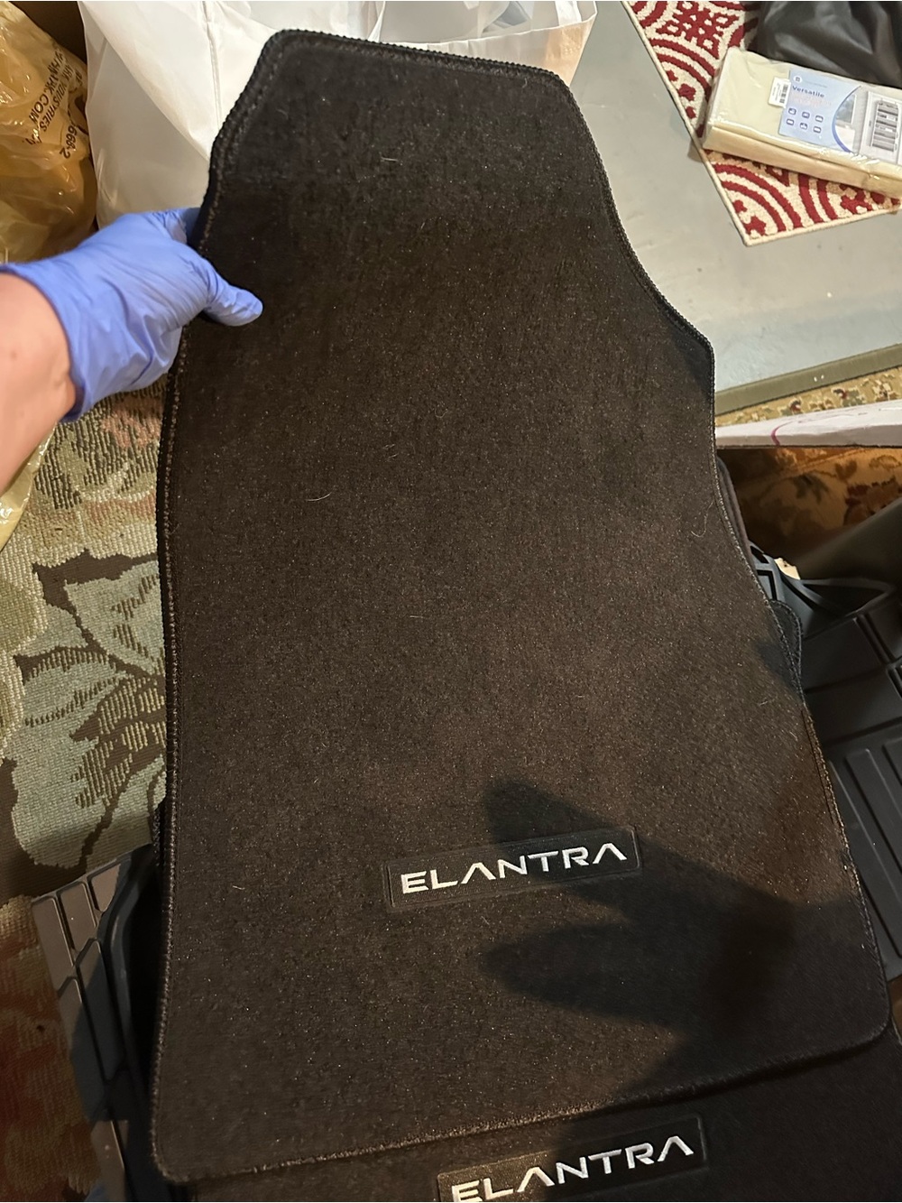 Elan Black Car Carpet Floor Mat with ELANTRA Logo